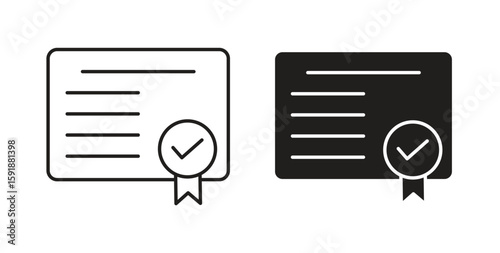 Diploma icon for websites and mobile minimalistic flat design.