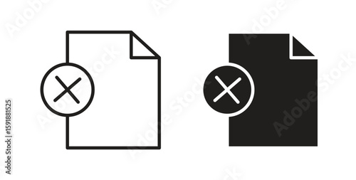 Delete Document icon for websites and mobile minimalistic flat design.