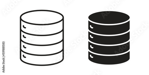 Database icon for websites and mobile minimalistic flat design.