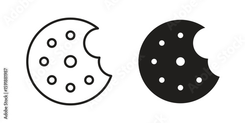 Cookie icon for websites and mobile minimalistic flat design.