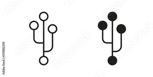 Code branch icon for websites and mobile minimalistic flat design.