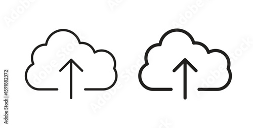 Cloud upload icon for websites and mobile minimalistic flat design.