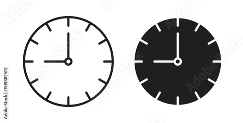 Clock nine icon for websites and mobile minimalistic flat design.