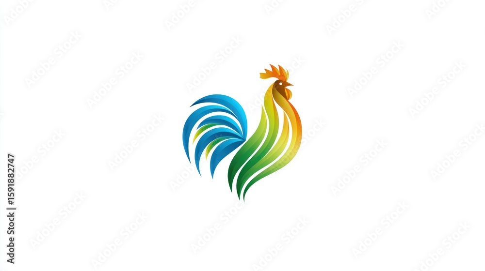 Fototapeta premium Colorful rooster graphic design (1)