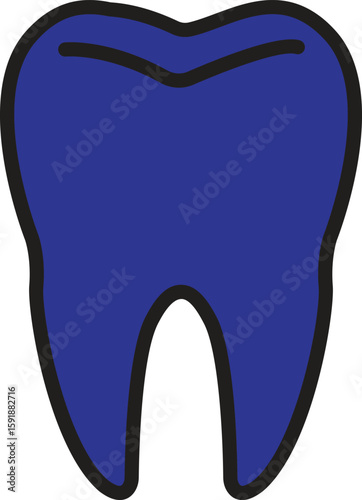 Simple molar tooth icon representing generic dental health or oral care concept with transparent background