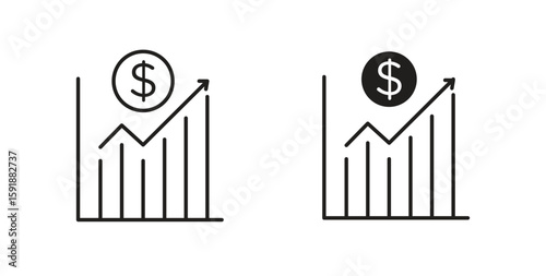 Chat arrow grow icon for websites and mobile minimalistic flat design.