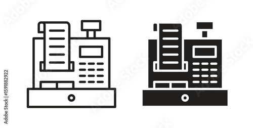 Cash register icon for websites and mobile minimalistic flat design.