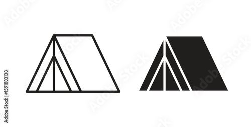 Camping icon for websites and mobile minimalistic flat design.