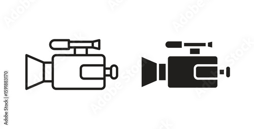 Camcorder icon for websites and mobile minimalistic flat design.