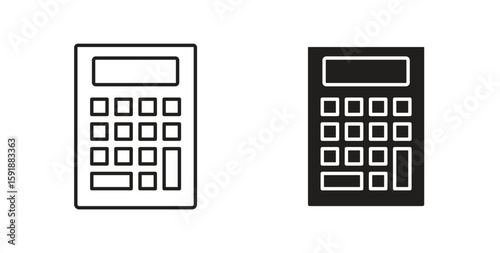 Calculator icon for websites and mobile minimalistic flat design.