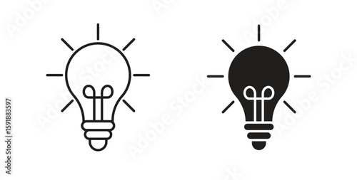 Bulb icon for websites and mobile minimalistic flat design.