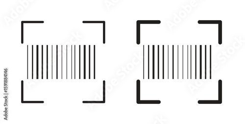 Barcode read icon for websites and mobile minimalistic flat design.