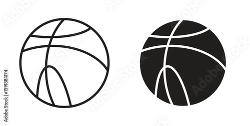 Basketball icon for websites and mobile minimalistic flat design.