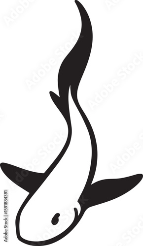 Minimalist fish line art logo for branding, Simple black fish vector for graphic design