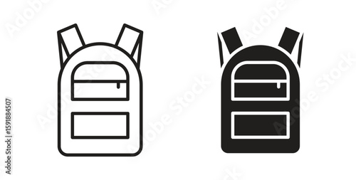 Backpack icon for websites and mobile minimalistic flat design.