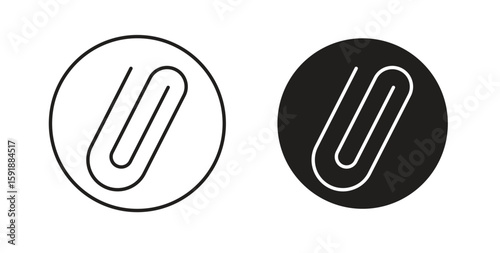 Attachment clip icon for websites and mobile minimalistic flat design.