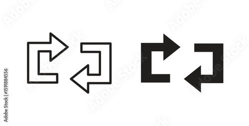 Arrows repeat icon for websites and mobile minimalistic flat design.