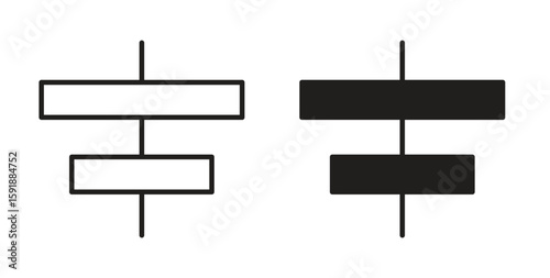 Align center icon for websites and mobile minimalistic flat design.