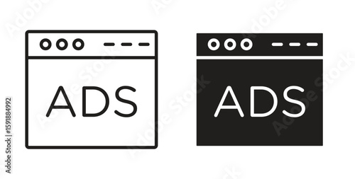 Ad icon for websites and mobile minimalistic flat design.