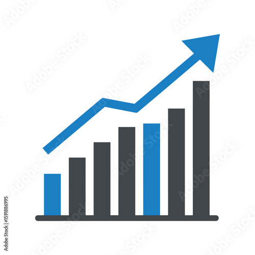 Business Growth Bar Chart with Upward Arrow, Financial Success and Progress Icon Free Download Business Growth Bar Chart with Upward Arrow, Financial Success and Progress Icon - GFXLoad
