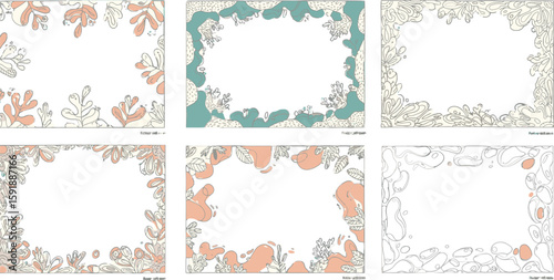 Vector art of collection of decorative floral frames and borders for design elements, isolated on transparent background