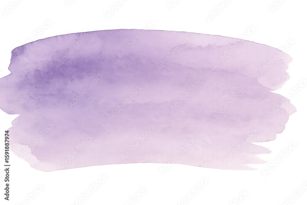 Fototapeta premium Soft lavender watercolor wash spreading across transparent surface, lending delicate artistic texture with ethereal gradient and subtle color variation