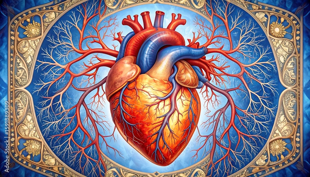 custom made wallpaper toronto digitalDetailed anatomical heart, ornate frame