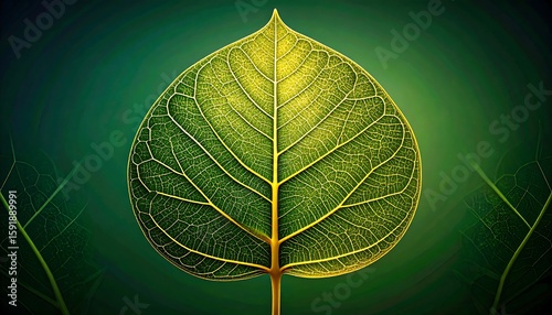 Wallpaper Mural Detailed close-up of a vibrant green leaf, showcasing intricate veins Torontodigital.ca