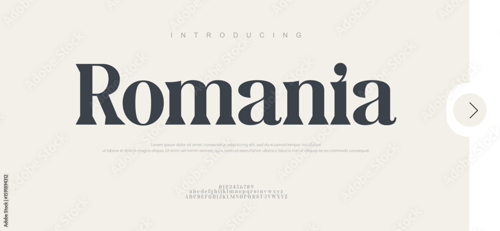 Fototapeta premium Romina Abstract minimal logo alphabet fonts. Typography minimalist urban sana serif digital fashion future creative sport logos fonts. vector illustration