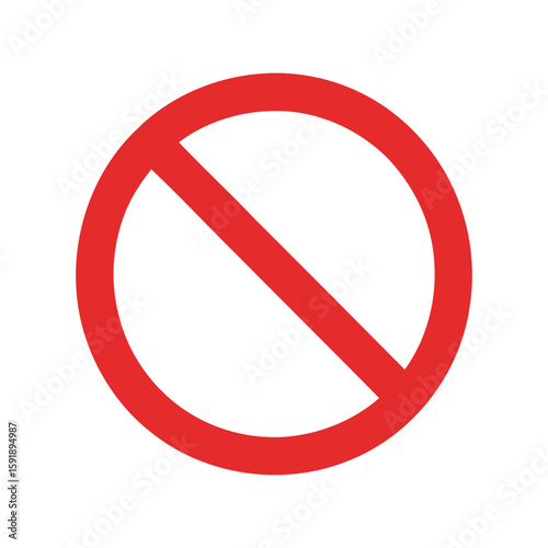 Universal Prohibited Sign Vector Icon, Forbidden Restricted No Entry Symbol