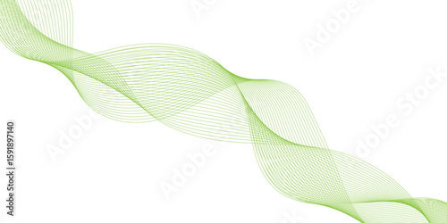 abstract background with green waves line, Abstract vector modern gradient white background, Abstract wave element for design, social media graphics, and professional presentations.
