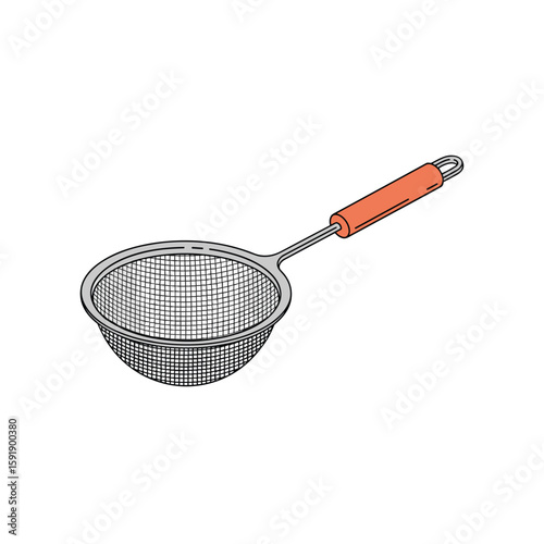 A practical kitchen tool for straining and draining food with a comfortable handle for easy use