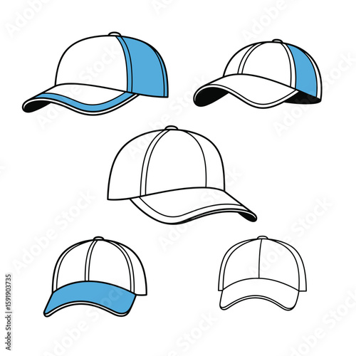 Collection of baseball caps and headwear styles for fashion and outdoor activities