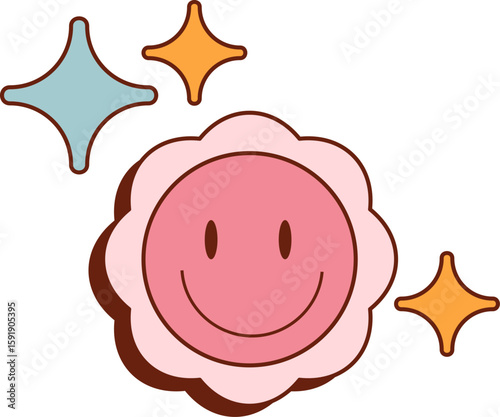 Flower with Mascot Face