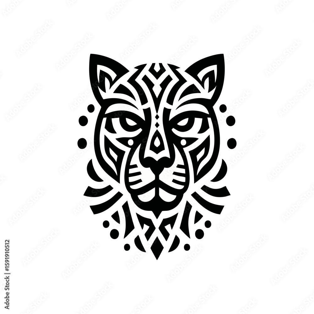 Obraz premium a tribal panther face