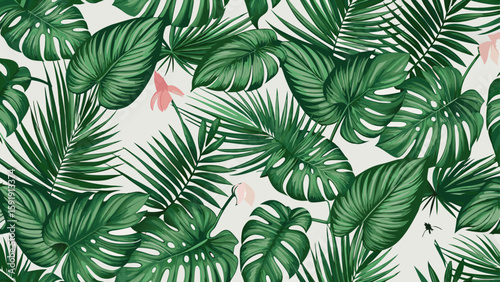 A seamless pattern of green evergreen needles on a branch creates a natural winter holiday decoration