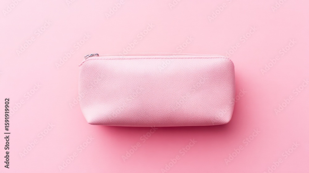 Obraz premium Feminine vanity case in dusty rose on a gentle gradient background, exuding quiet elegance