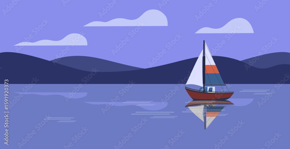 Naklejka premium sailboat on the sea