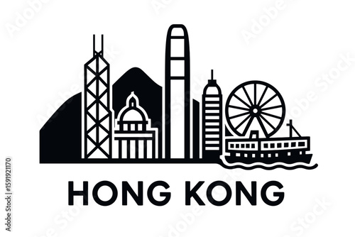 Hong Kong skyline with iconic towers and urban landmarks