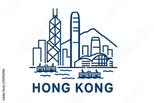 Hong Kong skyline with iconic towers and urban landmarks