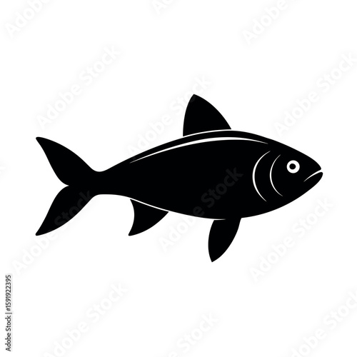 Graceful fish gliding with natural flow Line Art Vector illustration