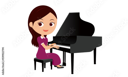 ピアノを演奏する女性
