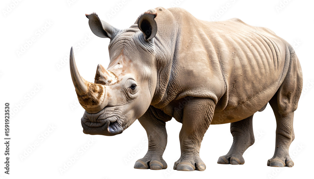 Obraz premium Rhinoceros png wild animal png large mammal png African animal png horned animal png wildlife isolated on transparent background, png.