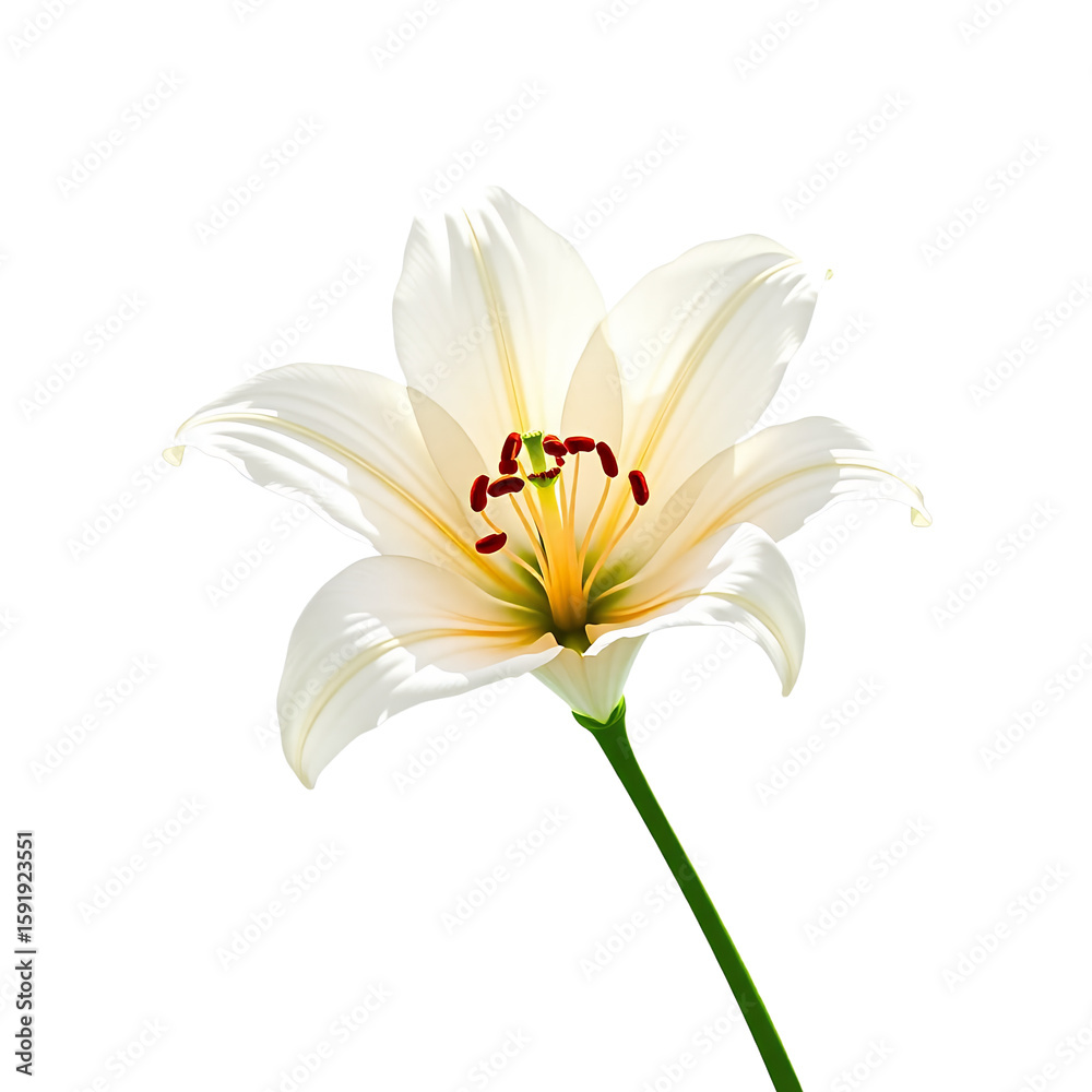 Obraz premium White Lily Flower Close Up Elegant Floral Beauty Nature Stock Photo