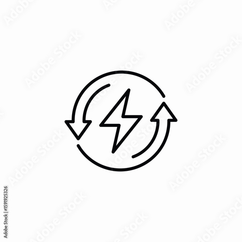 energy reuse icon sign vector