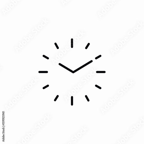 frameless clock icon sign vector