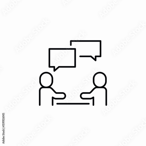 friendly conversation icon sign vector
