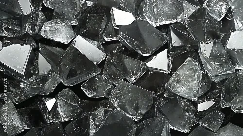 Gleaming obsidian shards create abstract tableau