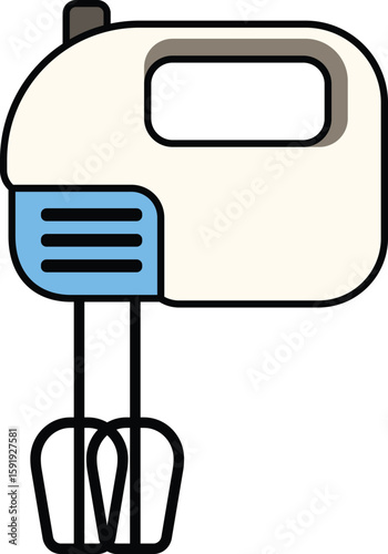 Electric hand mixer with dual beaters illustration
