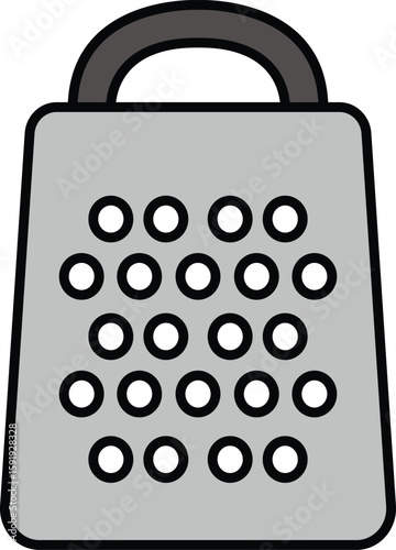Box shape kitchen cheese grater illustration